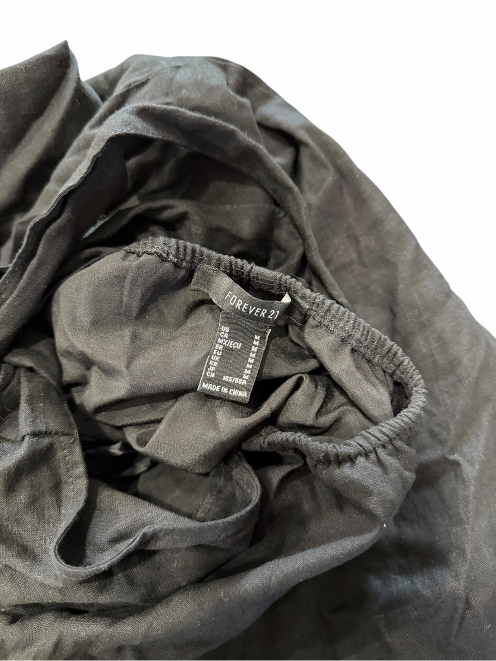 Forever 21 Black Midi Slip Linen Blend Dress with Spaghetti Straps M - Picture 5 of 6
